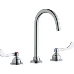 Elkay LK800LGN05T4 8& Centerset with Concealed Deck Laminar Flow Faucet with 5& Gooseneck Spout 4& Wristblade Handles Chrome - One-stop shop for professional tools and equipment.