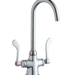 Elkay LK500LGN05T4 Single Hole with Concealed Deck Laminar Flow Faucet with 5& Gooseneck Spout 4& Wristblade Handles Chrome - One-stop shop for professional tools and equipment.