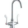 Elkay LK500LGN08T4 Single Hole with Concealed Deck Laminar Flow Faucet with 8& Gooseneck Spout 4& Wristblade Handles Chrome - One-stop shop for professional tools and equipment.