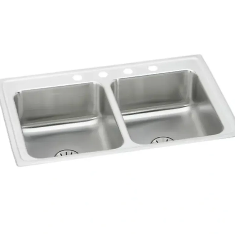 Elkay LRAD291865PD Lustertone® Classic Stainless Steel 29& x 18& x 6-1/2& Equal Double Bowl Drop-in ADA Sink with Perfect Drain® - One-stop shop for professional tools and equipment.