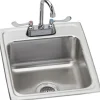 Elkay LR2522C Lustertone® Classic Stainless Steel 25& x 22& x 8-1/8& 3-Hole Single Bowl Drop-in Sink + Faucet Kit - One-stop shop for professional tools and equipment.