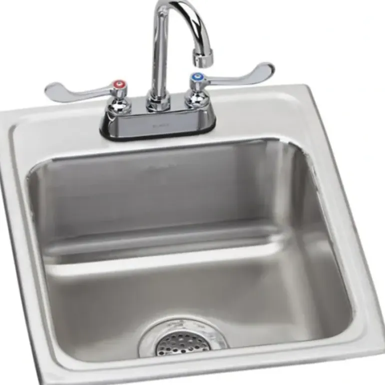 Elkay LR2522C Lustertone® Classic Stainless Steel 25& x 22& x 8-1/8& 3-Hole Single Bowl Drop-in Sink + Faucet Kit - One-stop shop for professional tools and equipment.