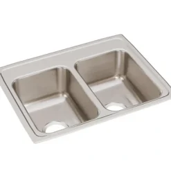 Elkay LR3319 Lustertone® Classic Stainless Steel 33& x 19-1/2& x 7-5/8& Equal Double Bowl Drop-in Sink - One-stop shop for professional tools and equipment.