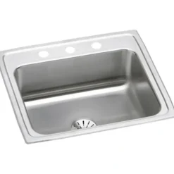 Elkay LR2522PD Lustertone® Classic Stainless Steel 25& x 22& x 8-1/8& Single Bowl Drop-in Sink with Perfect Drain® - One-stop shop for professional tools and equipment.
