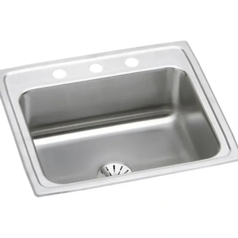 Elkay LR2522PD Lustertone® Classic Stainless Steel 25& x 22& x 8-1/8& Single Bowl Drop-in Sink with Perfect Drain® - One-stop shop for professional tools and equipment.