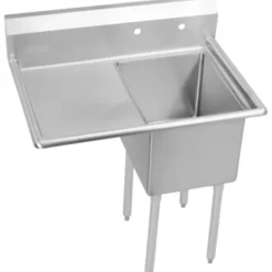 Elkay SE1C18X18-L-18X Dependabilt Stainless Steel 38-1/2& x 23-13/16& x 43-3/4& 18 Gauge One Compartment Sink w/ 18& Left Drainboard and Stainless Steel Legs - One-stop shop for professional tools and equipment.