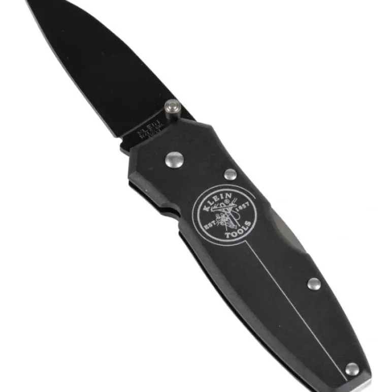 Klein Tools 44001-BLK Lightweight Lockback Knife, 2-1/2-Inch Drop Point Blade, Black Handle - One-stop shop for professional tools and equipment.
