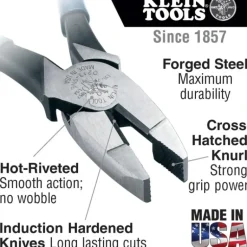 Klein Tools D2000-7 Lineman's Pliers, Heavy-Duty Side Cutting, 7-Inch - One-stop shop for professional tools and equipment.