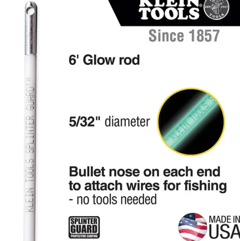 Klein Tools 56406 Hi-Flex Glow Rod w/Splinter Guard Coating, 6-Foot - One-stop shop for professional tools and equipment.