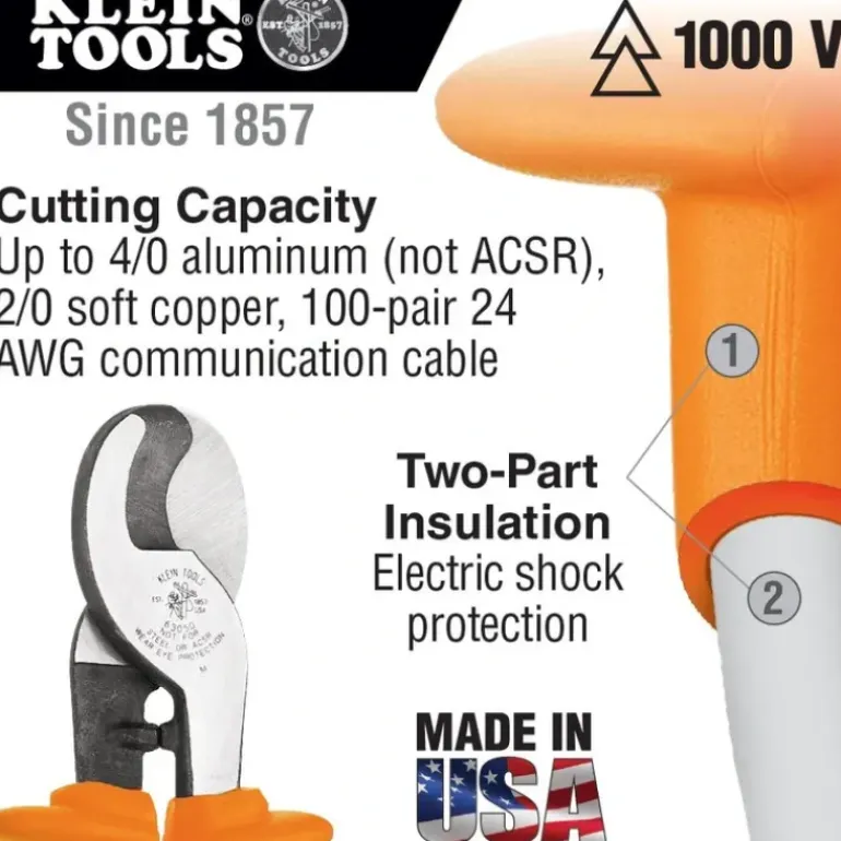 Klein Tools 63050-INS Insulated Cable Cutter - One-stop shop for professional tools and equipment.
