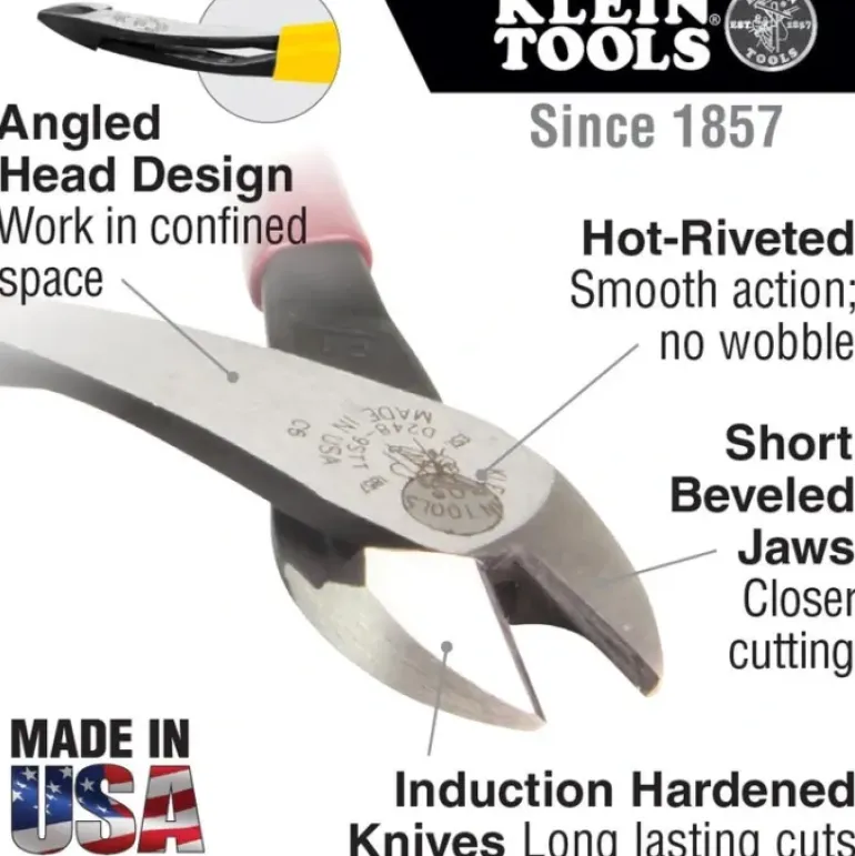 Klein Tools J248-8 72109-0 Journeyman Diag.Cutting Pliers - One-stop shop for professional tools and equipment.