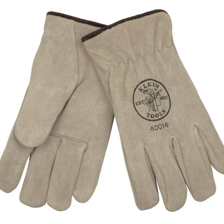 Klein Tools 40014 Lined Drivers Gloves, Suede Cowhide, Large - One-stop shop for professional tools and equipment.