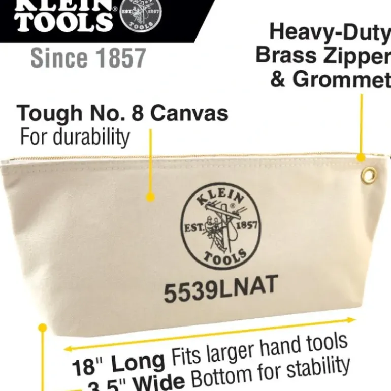 Klein Tools 5539LNAT Klein Tools Large Canvas Bag with Zipper - One-stop shop for professional tools and equipment.