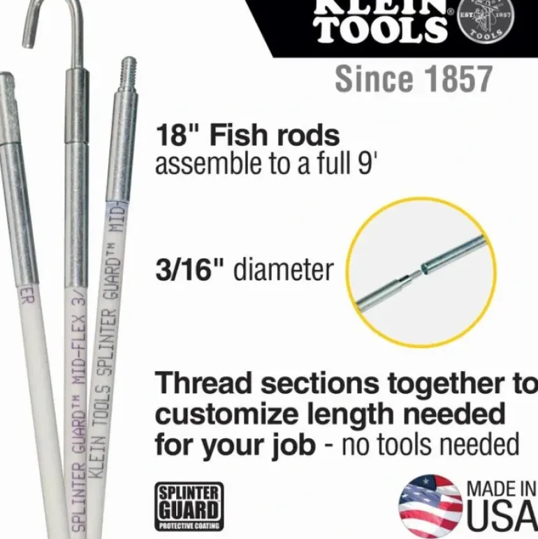 Klein Tools 56409 Mid-Flex Glow Rod Set, 9-Foot - One-stop shop for professional tools and equipment.