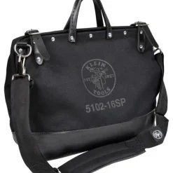 Klein Tools 510218SPBLK Deluxe Tool Bag, Black Canvas, 13 Pockets, 18-Inch - One-stop shop for professional tools and equipment.