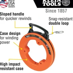 Klein Tools 56331 Steel Fish Tape, 1/8-Inch x 50-Foot - One-stop shop for professional tools and equipment.