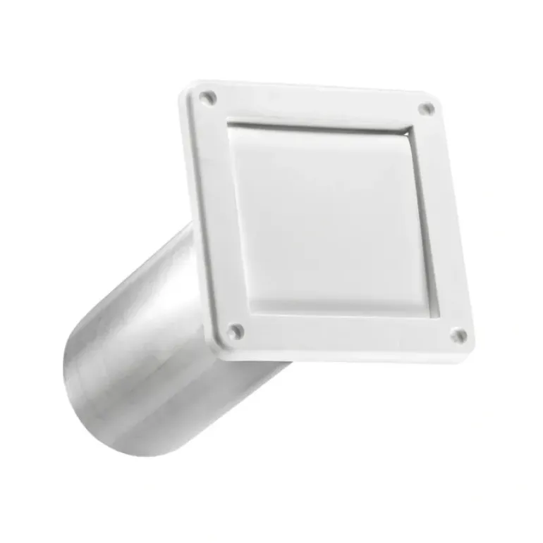 Lambro 1422WTP-R 4 Inch White Plastic Wall Exhaust Single Flap Vent – 11 Inch Pipe (Retail) - One-stop shop for professional tools and equipment.