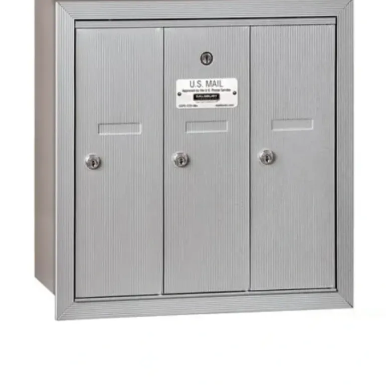 Mailboxes 3503ARP Salsbury Vertical Mailbox (Includes Master Commercial Lock) - 3 Doors - Aluminum - Recessed Mounted - Private Access - One-stop shop for professional tools and equipment.