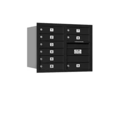 Mailboxes 3706D-09BRU Salsbury 6 Door High Recessed Mounted 4C Horizontal Mailbox with 9 Doors in Black with USPS Bccess - Rear Loading - One-stop shop for professional tools and equipment.