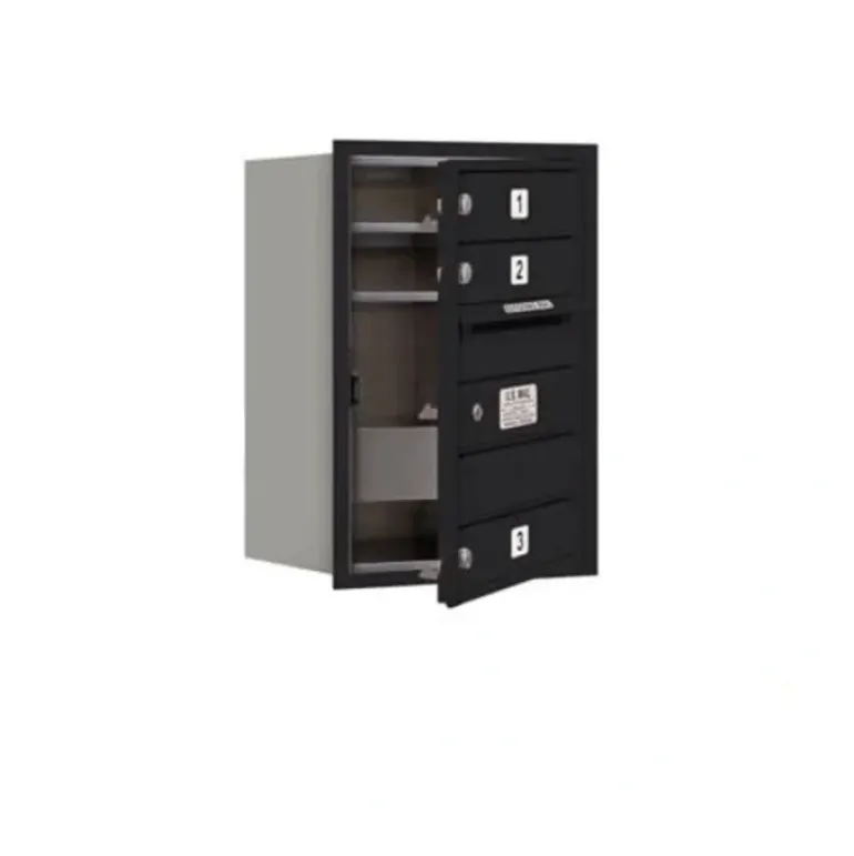 Mailboxes 3706S-03BFP Salsbury 6 Door High Recessed Mounted 4C Horizontal Mailbox with 3 Doors in Black with Private Bccess - Front Loading - One-stop shop for professional tools and equipment.