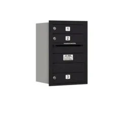 Mailboxes 3706S-04BRP Salsbury 6 Door High Recessed Mounted 4C Horizontal Mailbox with 4 Doors in Black with Private Bccess - Rear Loading - One-stop shop for professional tools and equipment.