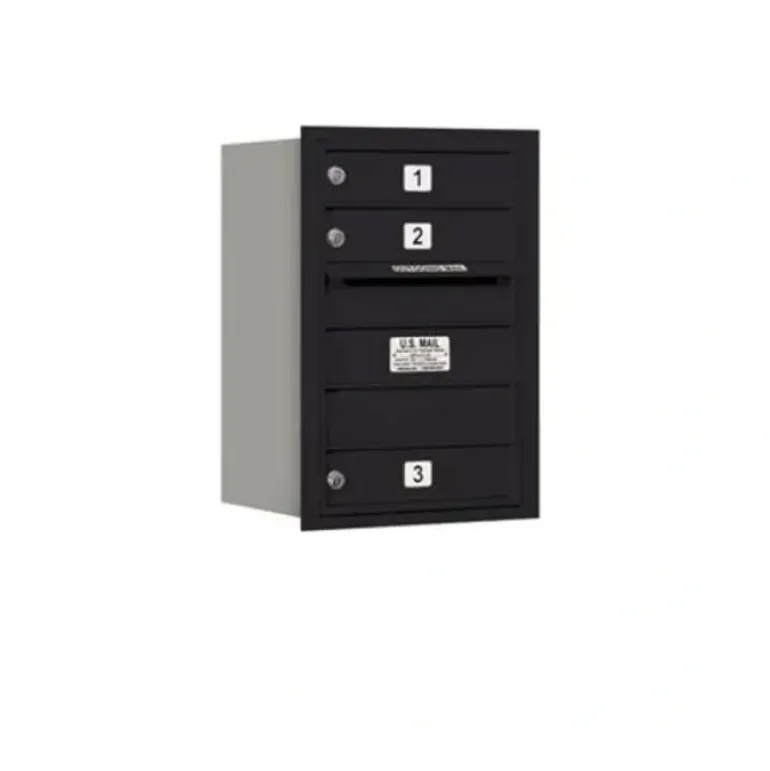 Mailboxes 3711S-09BRP Salsbury 11 Door High Recessed Mounted 4C Horizontal Mailbox with 9 Doors in Black with Private Bccess - Rear Loading - One-stop shop for professional tools and equipment.
