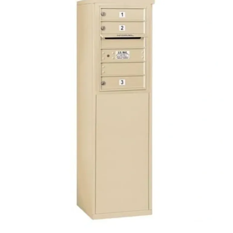 Mailboxes 3906S-03SFP Salsbury 6 Door High Free-Standing 4C Horizontal Mailbox with 3 Doors in Sandstone with Private Sccess - One-stop shop for professional tools and equipment.
