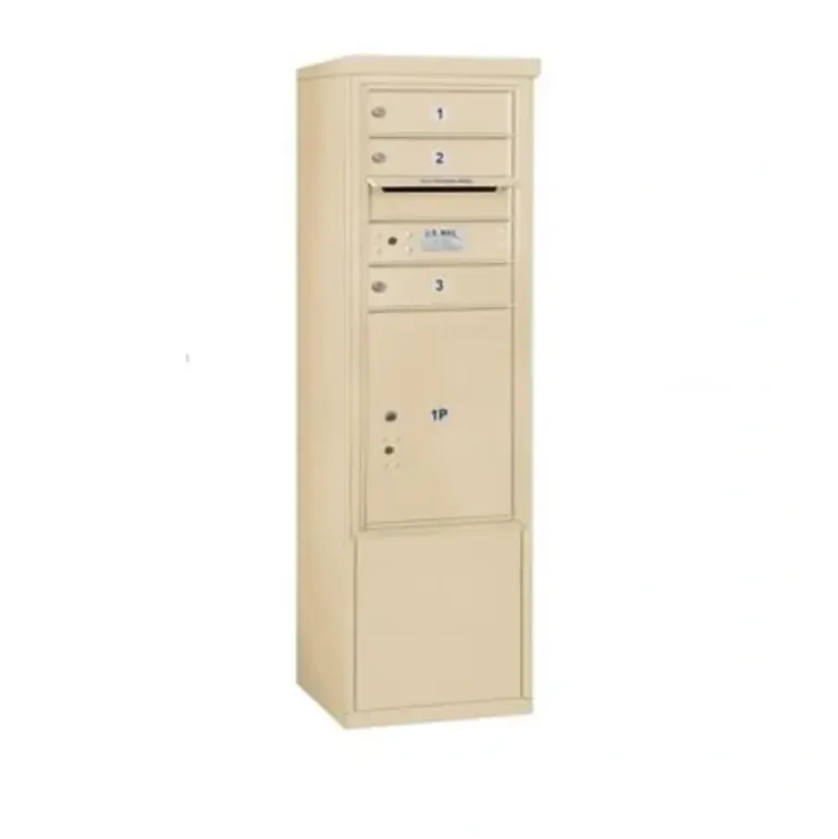 Mailboxes 3910S-03SFU Salsbury 10 Door High Free-Standing 4C Horizontal Mailbox with 3 Doors and 1 Parcel Locker in Sandstone with USPS Sccess - One-stop shop for professional tools and equipment.