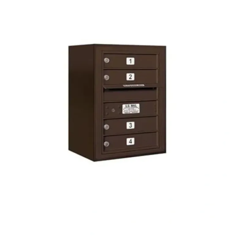 Mailboxes 3806S-04ZFU Salsbury 6 Door High Surface Mounted 4C Horizontal Mailbox with 4 Doors in Bronze with USPS Zccess - One-stop shop for professional tools and equipment.