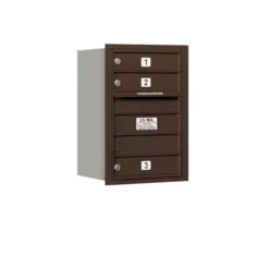 Mailboxes 3706S-04ZRP Salsbury 6 Door High Recessed Mounted 4C Horizontal Mailbox with 4 Doors in Bronze with Private Zccess - Rear Loading - One-stop shop for professional tools and equipment.