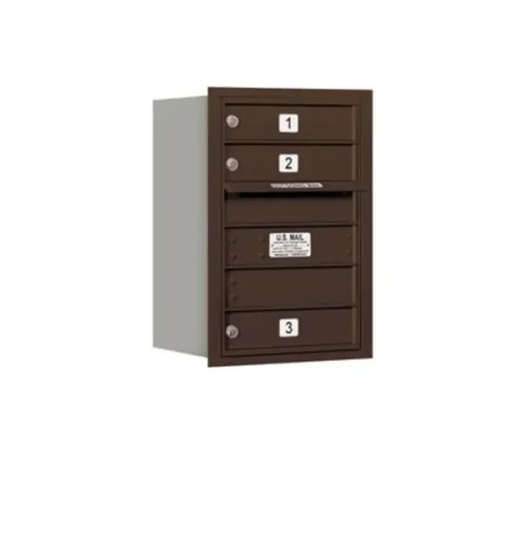 Mailboxes 3706S-04ZRP Salsbury 6 Door High Recessed Mounted 4C Horizontal Mailbox with 4 Doors in Bronze with Private Zccess - Rear Loading - One-stop shop for professional tools and equipment.