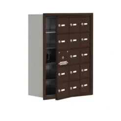 Mailboxes 19158-15ZRK Salsbury Recessed Mounted Cell Phone Locker with 15 Z Doors (14 usable) in Bronze - Keyed Locks - One-stop shop for professional tools and equipment.
