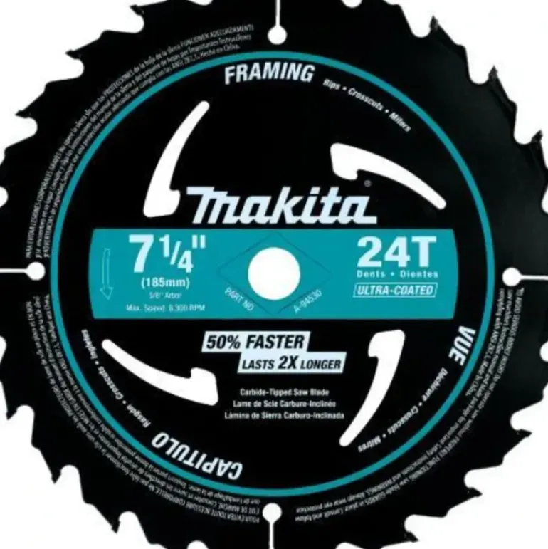 Makita A-94530-10 7‘1/4& 24T Carbide‘Tipped Ultra‘Coated Circular Saw Blade, Framing, 10/pk - One-stop shop for professional tools and equipment.