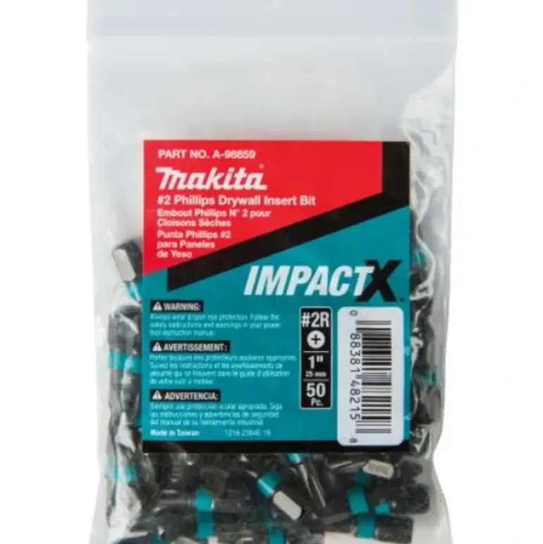 Makita A-98859 ImpactX, #2 Phillips Drywall 1³ Insert Bit, 50/pk, Bulk - One-stop shop for professional tools and equipment.