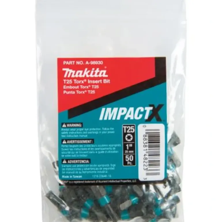 Makita A-98902 ImpactX, T10 Torx® 1³ Insert Bit, 50/pk, Bulk - One-stop shop for professional tools and equipment.