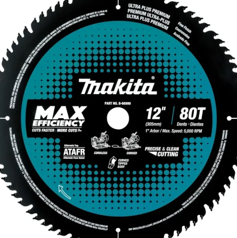 Makita B-66961 10& 60T Carbide‘Tipped Max Efficiency Miter Saw Blade - One-stop shop for professional tools and equipment.