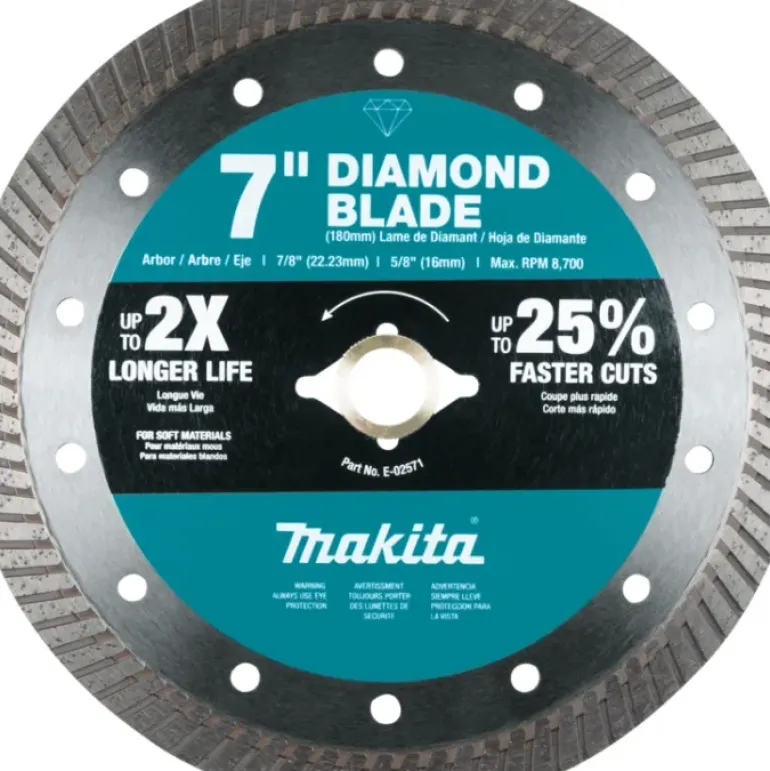 Makita E-02571 7& Diamond Blade, Turbo, Soft Material - One-stop shop for professional tools and equipment.