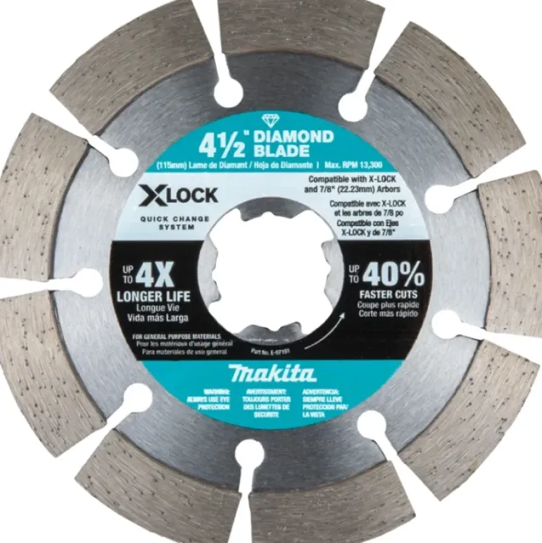 Makita E-07191 X‘LOCK 4‘1/2& Segmented Diamond Blade for Masonry Cutting - One-stop shop for professional tools and equipment.