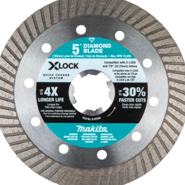 Makita E-07244 X‘LOCK 5& Turbo Rim Diamond Blade for Masonry Cutting - One-stop shop for professional tools and equipment.