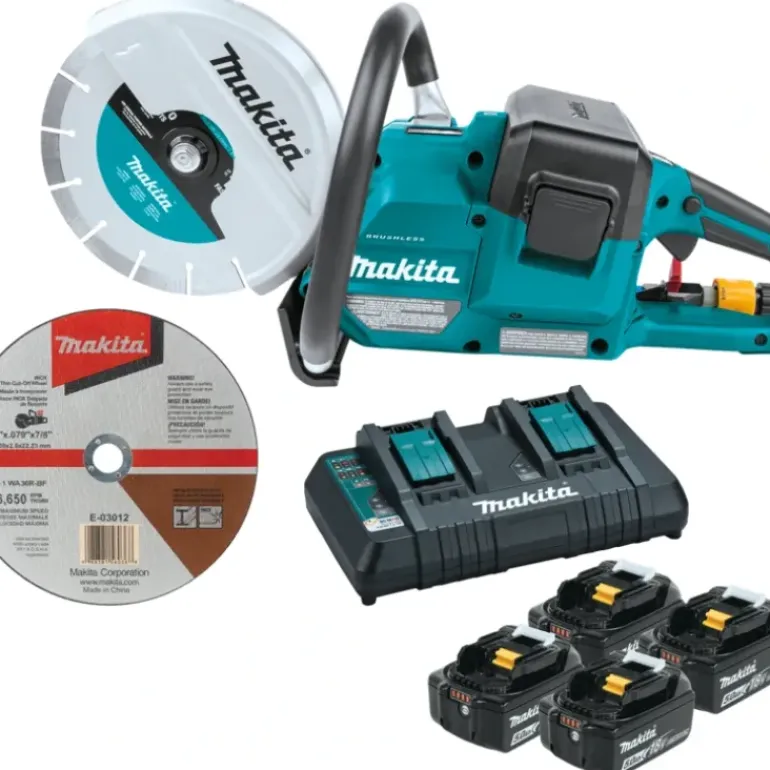 Makita XEC01PT1 36V (18V X2) LXT® Brushless 9& Power Cutter Kit, with AFT®, Electric Brake, 4 Batteries (5.0 Ah) - One-stop shop for professional tools and equipment.