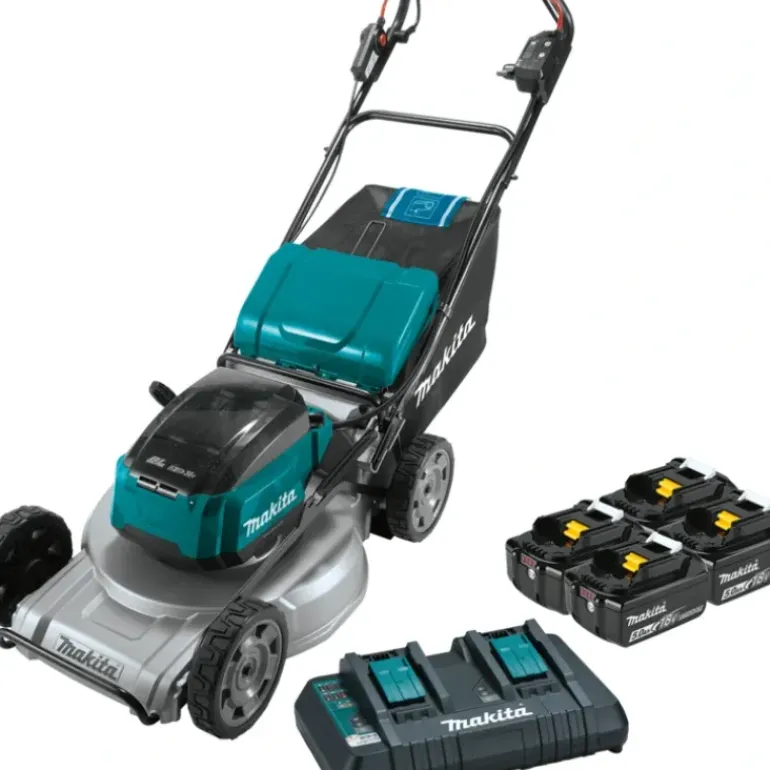 Makita XML09PT1 36V (18V X2) LXT® Brushless 21& Self‘Propelled Commercial Lawn Mower Kit with 4 Batteries (5.0Ah) - One-stop shop for professional tools and equipment.