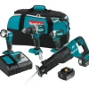 Makita XT453T 18V LXT® Lithium‘Ion Brushless Cordless 4‘Pc. Combo Kit (5.0Ah) - One-stop shop for professional tools and equipment.
