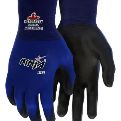 MCR Safety N9696XS Ninja® Lite Work Gloves 18 Gauge Blue Nylon Shell Polyurethane (PU) Coated Palm and Fingertips (1 DZ) - One-stop shop for professional tools and equipment.