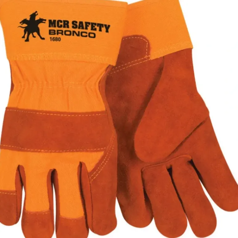 MCR Safety 1680 Sidekick® A Select Side Split Leather Leather Palm Work Gloves 2.5 Inch Rubberized Safety Cuff (1 DZ) - One-stop shop for professional tools and equipment.