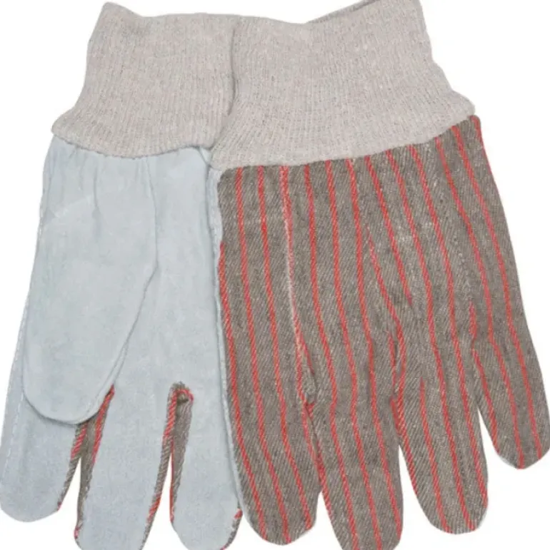 MCR Safety 1030 Split Leather Palm Work Gloves Knit Wrist Clute Pattern Unlined Economy Breathable Cotton Back (1 DZ) - One-stop shop for professional tools and equipment.