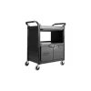 Rubbermaid FG345700BLA SERVICE UTILITY CART WITH LOCKABLE DOORS AND SLIDING DRAWER, 200 LB. CAPACITY, BLACK - One-stop shop for professional tools and equipment.